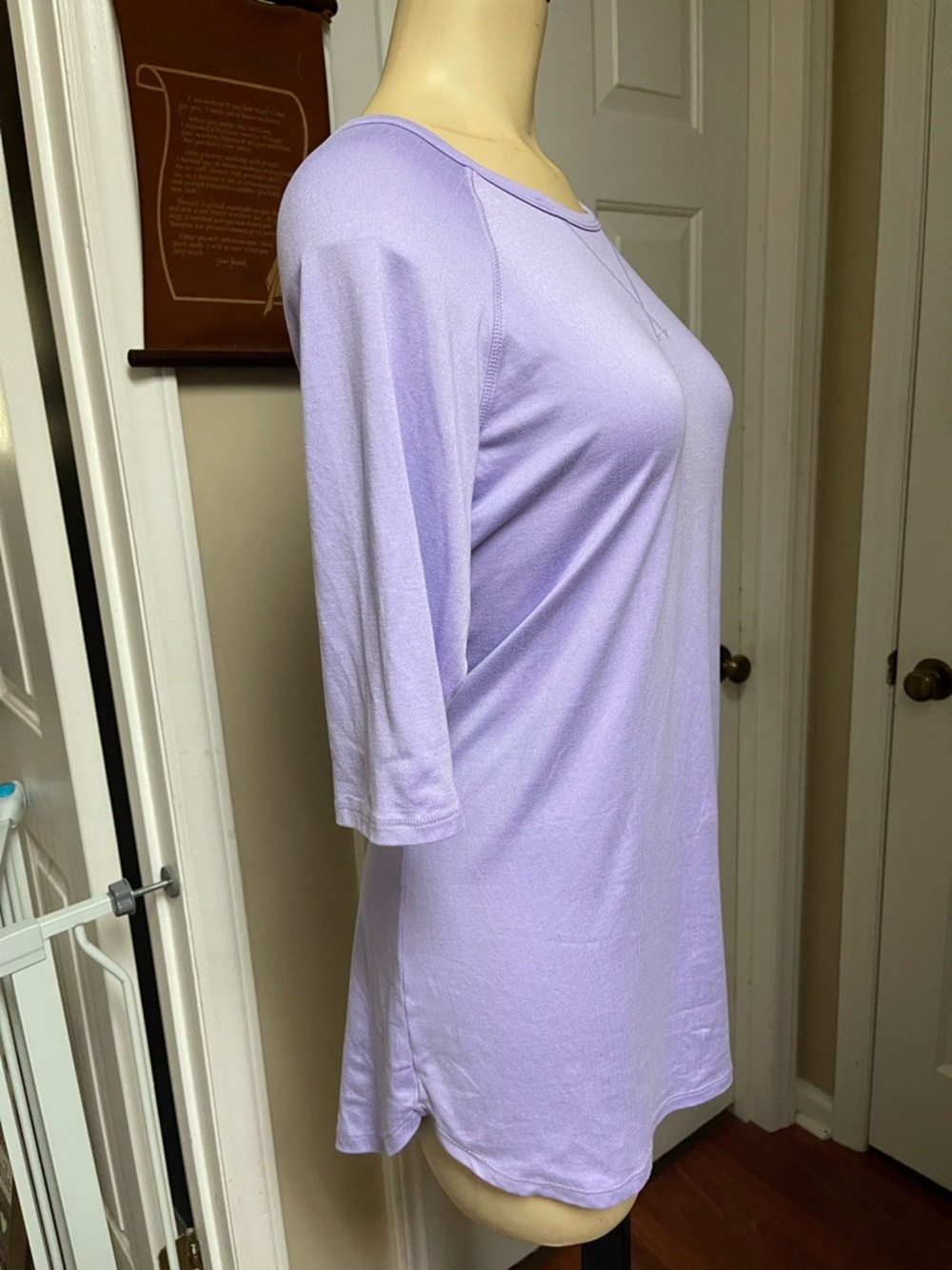Cuddl Duds Pastel Lavender Scoop Neck Short Sleeve Top - Picture 2 of 5